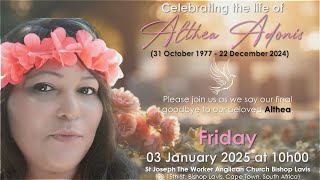 Celebrating the life of Althea Adonis - Friday, 03 January 2025 at 10:00