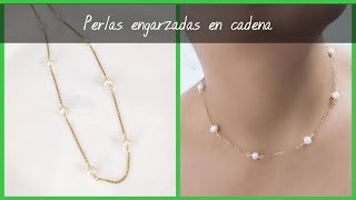 Cadena con perlas engarzadas 💖