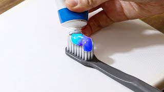How To Draw a Picture Of The Sea Easily With a Toothbrush｜Easy Painting Technique｜Oddly Satisfying