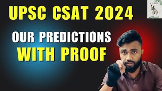 UPSC CSAT 2024 | Predictions | Proof | Aptitude With Avishek Sinha | CRASH COURSE FOR CSAT 2025 |