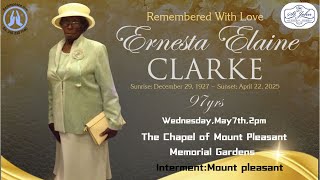 Live Stream of Funeral Service for Ernesta Elaine Clarke