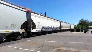 CSX GP40-2 6966(Ex-Conrail 3379)RoadSlug Set leading F736 in Fayetteville and Vander