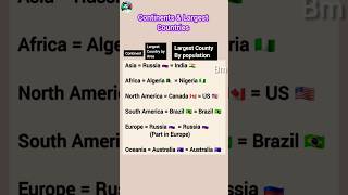 Continents and Largest Countries | #gk #world @Jobmaterial_bm