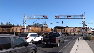 UP 5921 Grain Train South, Fulkerth Rd. Railroad Crossing, Turlock CA