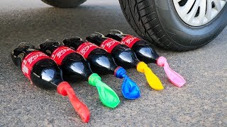 Crushing Crunchy & Soft Things by Car - Experiment Car vs Coca Cola & Balloons