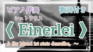 音大院卒【ピアノ伴奏】《 Einerlei 》シュトラウス【歌詞付き】かわらぬもの Op.69-3／Richard Starauss