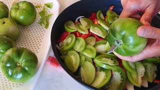 green tomatoes. Incredibly delicious and easy recipe