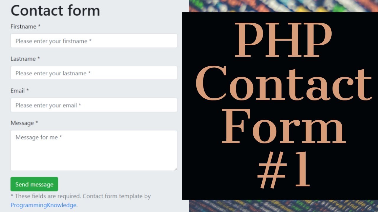 PHP Tutorial | How To Create A PHP Contact Form With Validation And ...