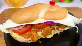 Subway Chicken Sandwich ||Restaurant style Chicken burger recipe