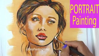 How to Paint a PORTRAIT with acrylics-Red Haired Maya