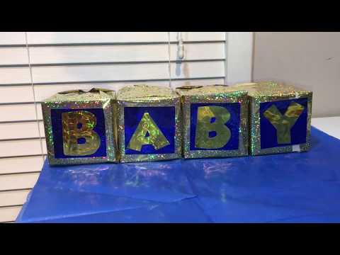 DIY Baby Shower Blocks (dollar store edition)| How to make INEXPENSIVE centerpieces DIY Baby Shower Blocks (dollar store edition)| How to make INEXPENSIVE centerpieces