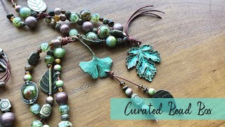 Curated Bead Box October 2022 Unboxing and DIY Leather Necklace Jewelry Set Tutorial! 🍁🍂🍃