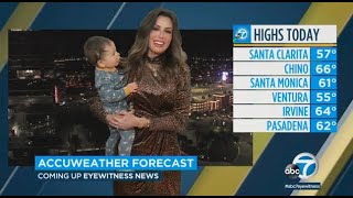 ABC7's Leslie Lopez gets adorable ‘interruption’ from her toddler on live TV | ABC7 Los Angeles