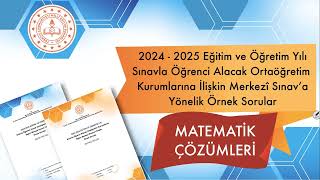 Merkezî Sınav'a Yönelik Şubat Ayı (2025) Örnek Soruları Çözümleri - SAYISAL BÖLÜM