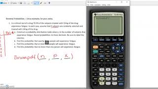 Statistics Binomial Probability TI-83/84