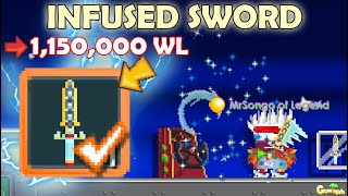 Getting NEW CRYSTAL INFUSED SWORD! (115 BGL) | GrowTopia