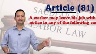 Termination of contract by company & worker without notice || Saudi Labor law Article 80, 81 & 88