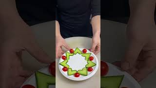 #Plate decorated with Cucumber and Tomato Make Carving Cutting design Skills#Knife Skills#