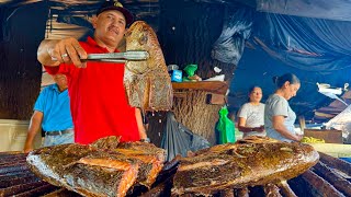 Cabezas de pescado tatemadas un manjar