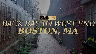 ⁴ᴷ⁶⁰ Walking from Back Bay to West End, Boston | April 2023 ⚾☘