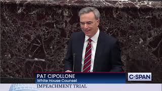 White House Counsel Pat Cipollone Begins Opening Arguments