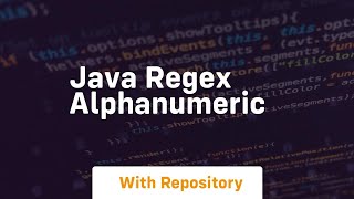 java regex alphanumeric