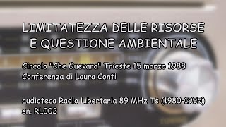 Limitatezza delle risorse e questione ambientale Laura  Conti. RL89MhzTs