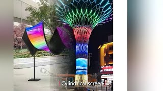 Custom led letter screen curved round cylindrical column foldable flexible led display