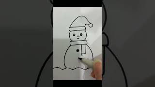 How to Draw Snowman怎么画雪人 跟我一起画小雪人 一学就会 育儿简笔画 一起学画画