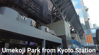 【4K】Kyoto Japan walking tour /A park in full bloom from Kyoto Station/ASMR March 12 2022