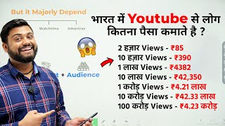 How Much Money YouTube Pay For 1000 views in 2023 || Youtube Earning complete Detail In Hindi ￼