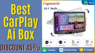 10 Inch 1 Din Android Car Radio Auto Multimedia Player Knob Carplay GPS Navigation Adjustable Touch