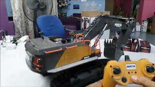 Unboxing and test new huina 1592 excavator scale 1/14