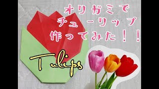 折り紙でチューリップ(tulips)作ってみた　ORIGAMI【折り紙】チャンネル