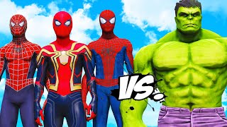 ALL 3 SPIDER-MAN VS HULK - Spiderman, Amazing Spider-Man, Spider Man 2002 vs Hulk