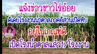 แจ้งข่าวชาวไร่อ้อย!ดีเดย์โรงงานน้ำตาลภาคอิสานเปิดหีบอยู่ในเกณฑ์ดีโรงงานเปิดหีบแล้ว17แห่ง