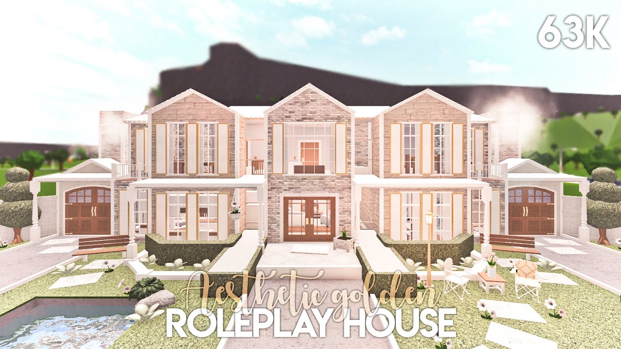 Aesthetic Golden Roleplay House Bloxburg Build Youtube