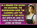 In a stunning turn of events, the businessman promoted the cleaning lady to hotel manager as a rew