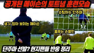 메이슨의 토트넘 훈련 공개!! 단주마 선발?? 현지팬들 반응 (손흥민 중용할까?)