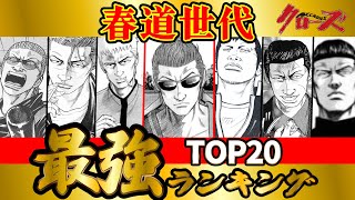 春道世代最強ランキングTOP20！！！【クローズ】