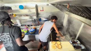 POV Smash Burger Cooking in Food Truck