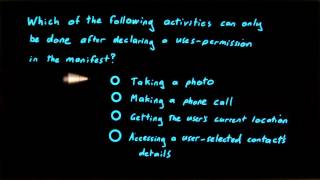 Permissions in the Manifest - Developing Android Apps