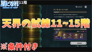 星になれ ヴェーダの騎士たち 天界の試練11～15階 条件付きでやっていく(*´Д｀)