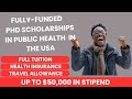 Fully-Funded PhD Scholarships in Public Health in the United States