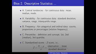 CPH Study Session Webinar Biostatistics