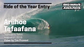 Ariihoe Tefaafana at Teahupo'o - 2020 Ride of the Year Entry  - WSL Big Wave Awards