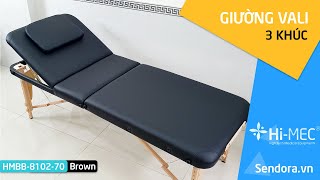 Giường vali chân gỗ 3 khúc, giường massage vali di động cao cấp Hi-Mec HMBB-8103-70 (sendora.vn)