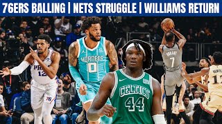 76ers destroy Charlotte Hornets, Brooklyn Nets woes, Robert Williams Boston Celtics injury -NBA news