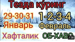 ШОШИЛИНЧ! 29-ЯНВАРДАН ОБ-ХАВО МАЛУМОТИ ХАЛК БАРЧА ОГОХ БУЛ БОШЛАНАДИ..