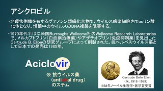 【薬の一般名の由来を知ろう！：薬名[語源]事典mini】アシクロビル、バラシクロビル